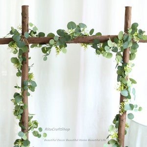 Artificial Eucalyptus Leaves Garland Faux Greenery Garland Fake Green Leaves Vines Wedding Garland Table Runner Decor