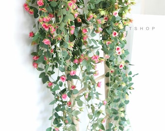 Fiore artificiale da appendere, fiore finto, pianta finta da appendere per decorazione da parete, decorazione per interni ed esterni, giardino, caffetteria