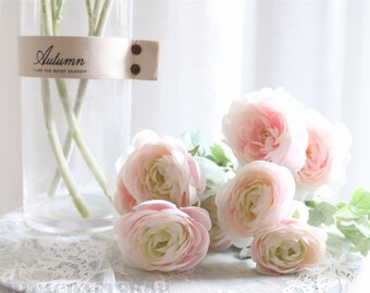 White Artificial Ranunculus Spray: Faux Buttercup Wedding Bouquet