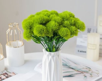 Faux Silk Flowers Realistic Wild Flowers Artificial Green Allium 