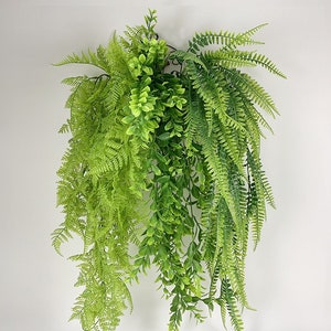 High Quality Artificial Fern Leaves Hanging Plant Faux Greenery Fake Plant Decor Wall Hanging Spring Decor Outside Decor