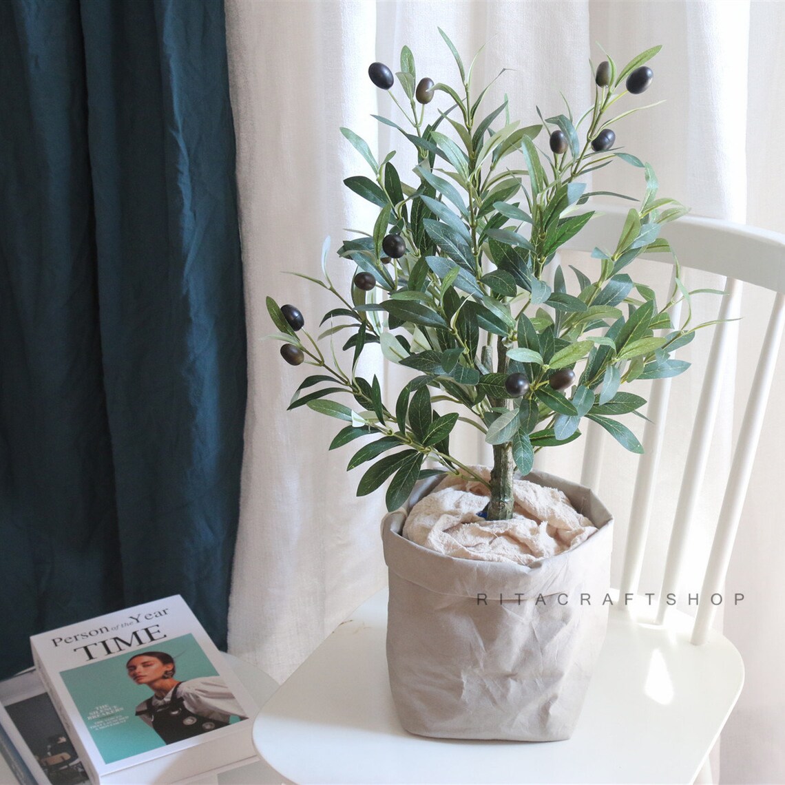 1 pcs Artificial Olive Tree Fake Plant Faux Greenery Silk Etsy
