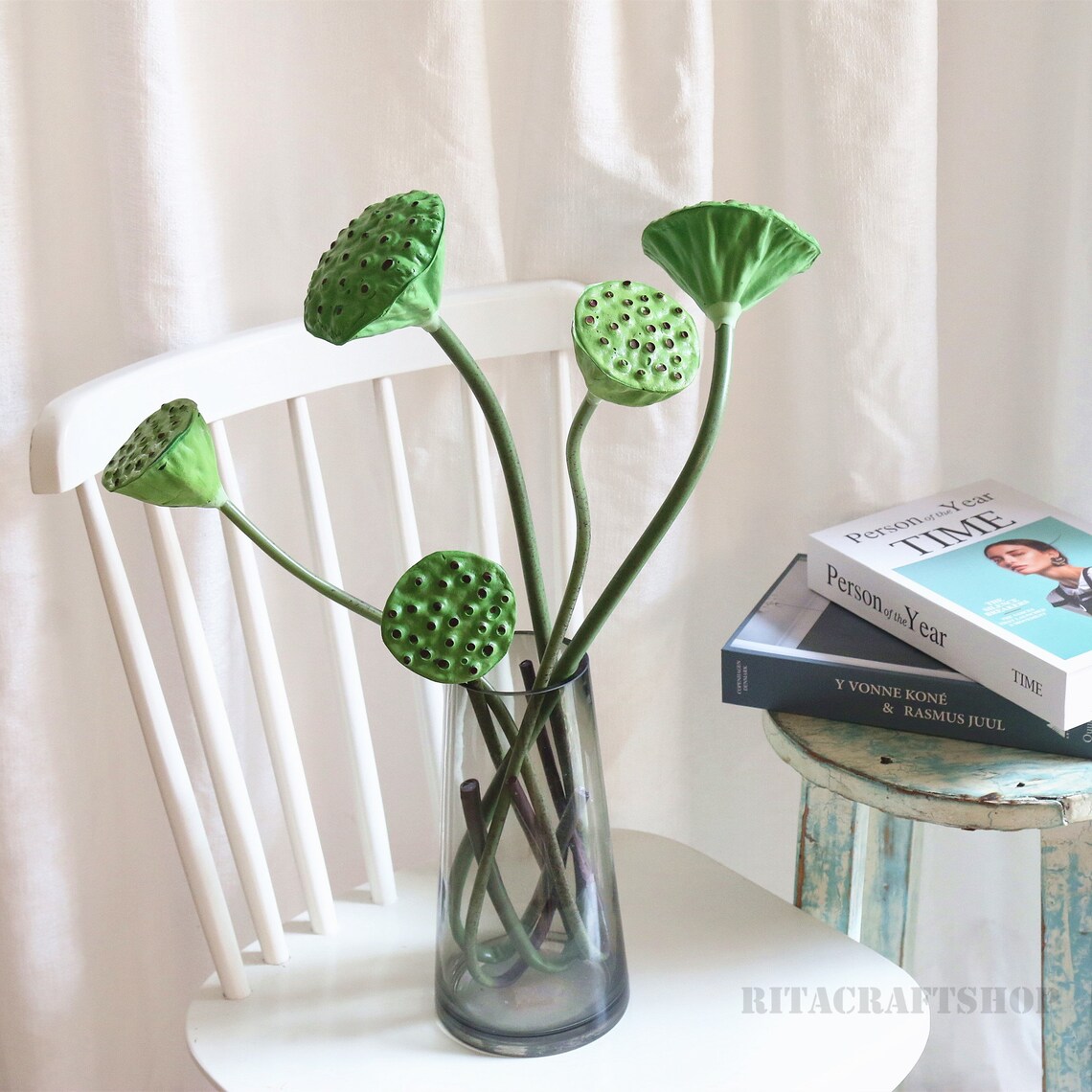 Artificial Lotus Pods On Stems Faux Greenery Fake Plant For Etsy