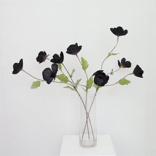 3 tiges de fleurs de pavot artificielles, noires, arrangement de fausses fleurs, pièce maîtresse, décoration de mariage gothique, bouquet Halloween