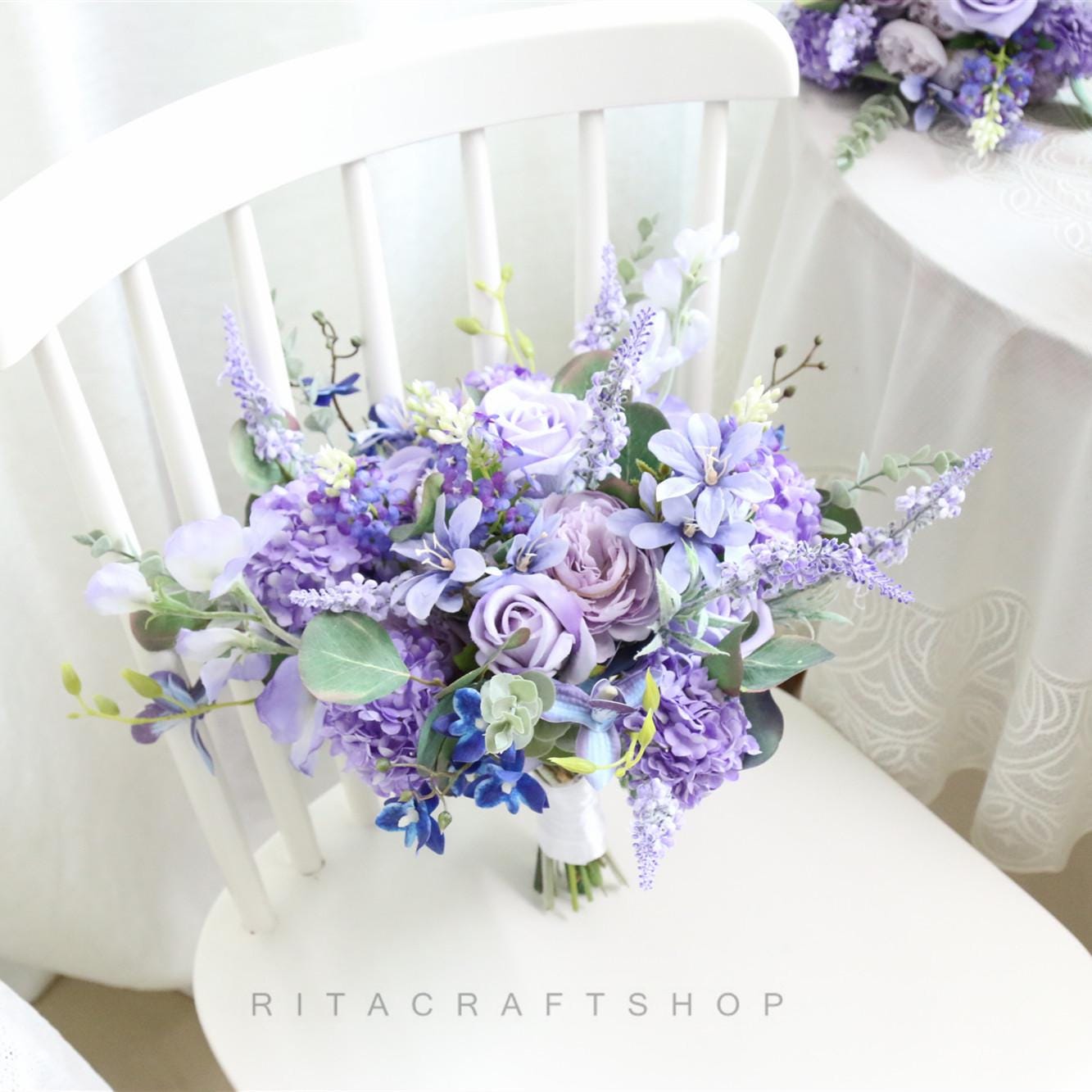 Ramo morado y azul / Flores silvestres de lavanda y hortensias rosas / Ramo  de novia lila / Boda rústica bohemia / - Etsy México, image size:1333x1333