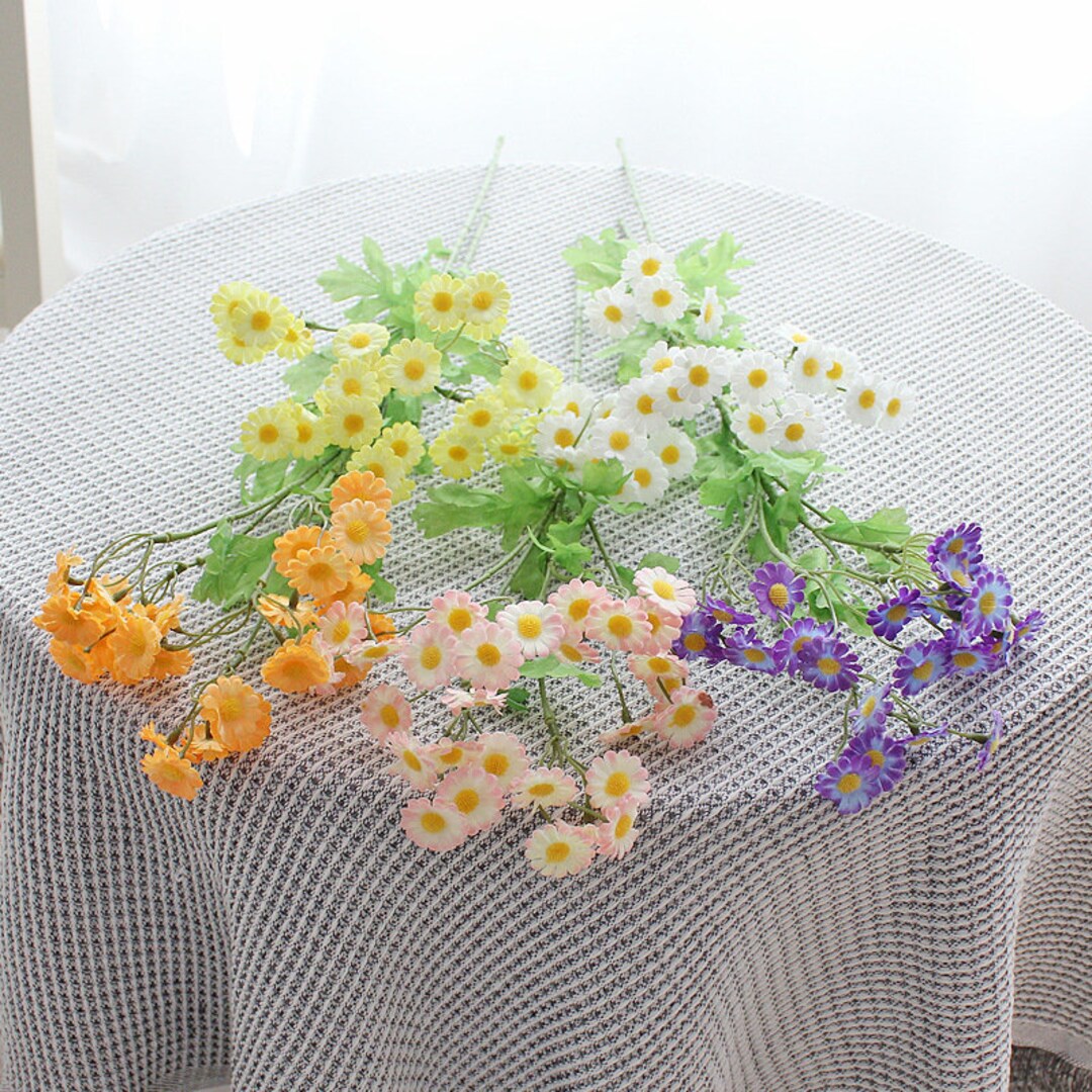 5 Stems Artificial Chamomile Flower Stems Fake Daisy Flower Faux Wild ...
