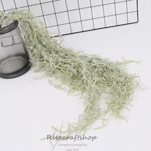 1 Stiel Künstliche Tillandsia Faux Hängende Luftpflanzen Staubige Gefälschte Pflanzen Künstliches Grün Außen Innen Wand Dekor Hochzeit Rustikales Dekor