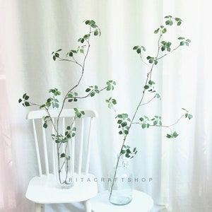 Realistic Pieris Japonica Branch Fake Greenery Faux Plant Artificial Foliage Spray Long Stem Japanese Style Minimalist Modern Decor