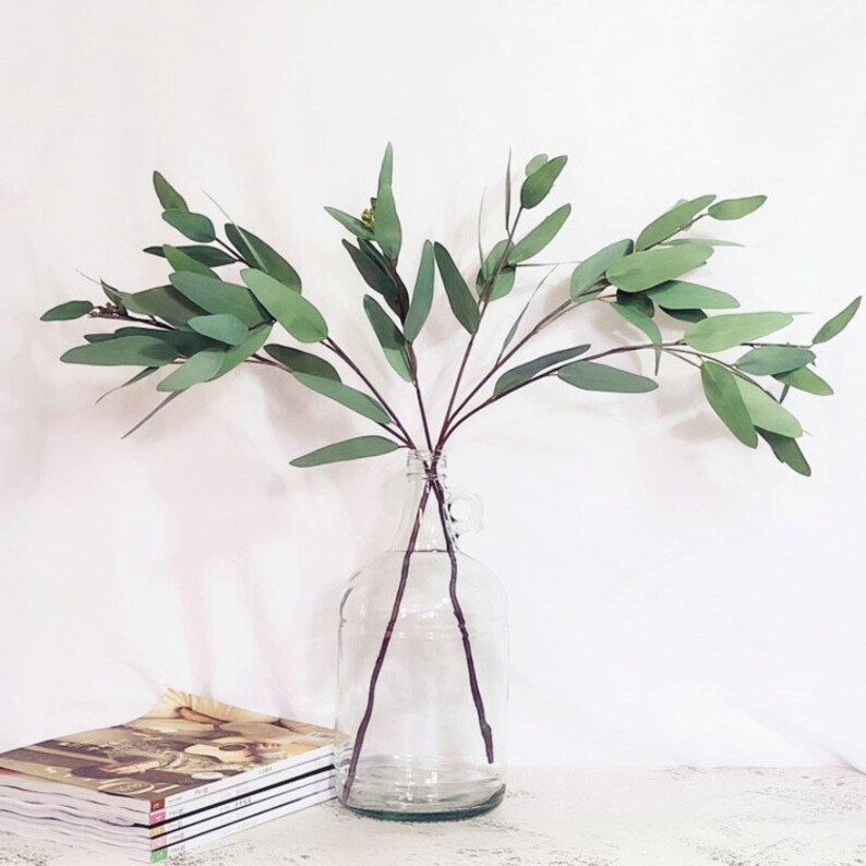 1 stem Artificial Seeded Eucalyptus Faux Eucalyptus Fake Plant Etsy