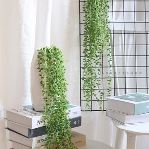 5 stems Artificial Mini Artificial String Of Pearls Succulents Senecio Rowleyanus Hanging Plant Decor Basket Pearls Trailing String Of Beads