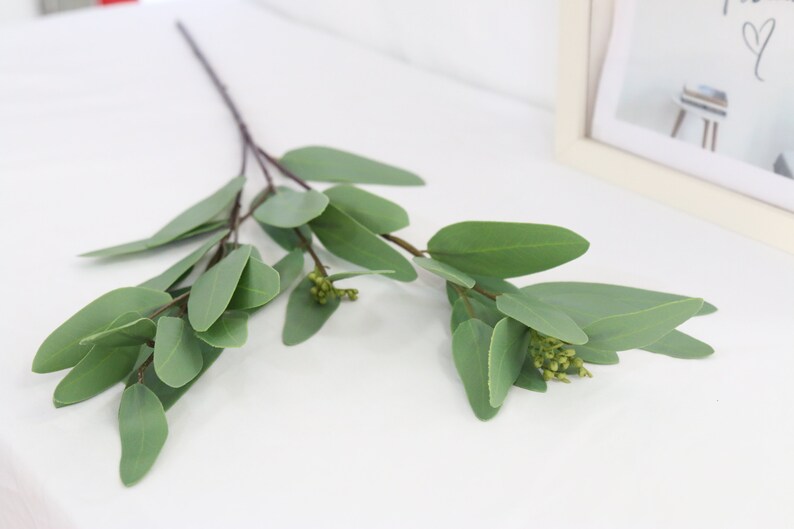 1 stem Artificial Seeded Eucalyptus Faux Eucalyptus Fake Plant Etsy