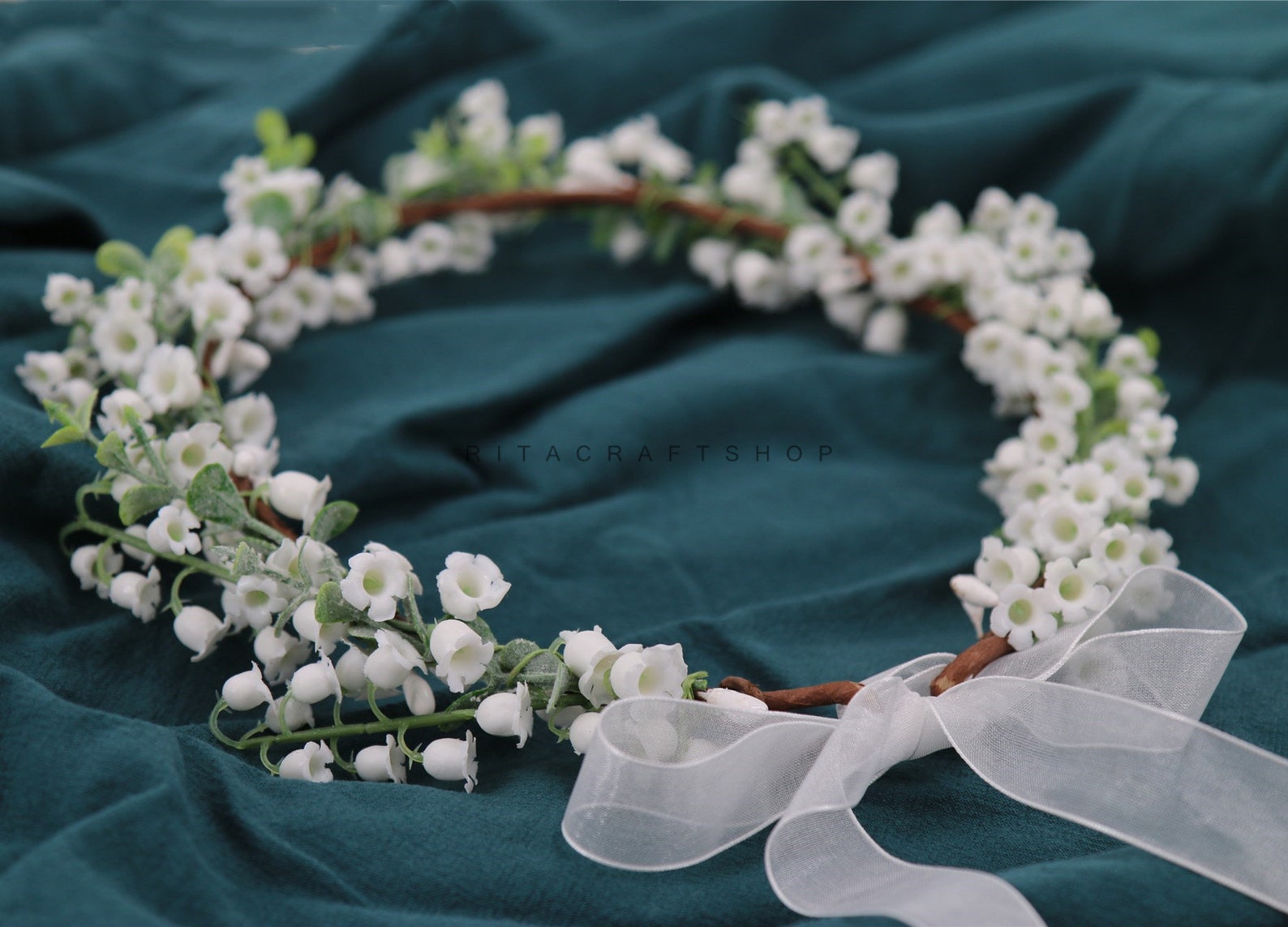 Artificial Lily of the Valley Flower Crown White Bridesmaid Etsy