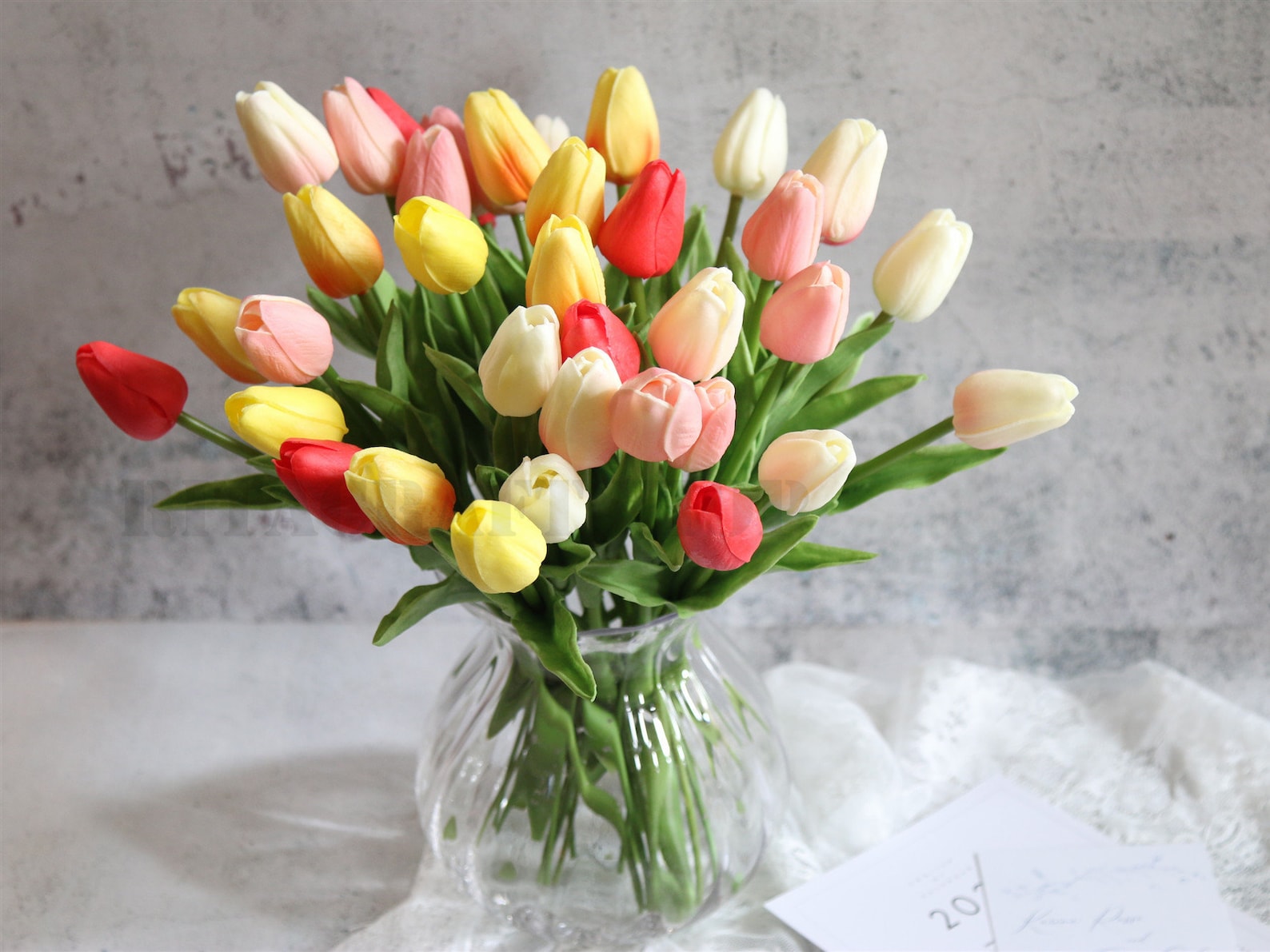 - Tulip Tapestry: An Exquisite Faux Tulip Wreath For Timeless Charm