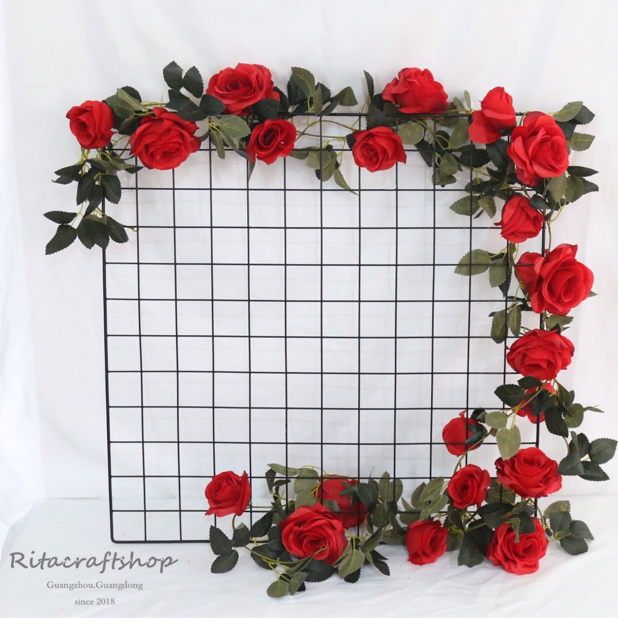 1 stem Artificial Pink Rose Garland Fake Hanging Flower Vines Etsy