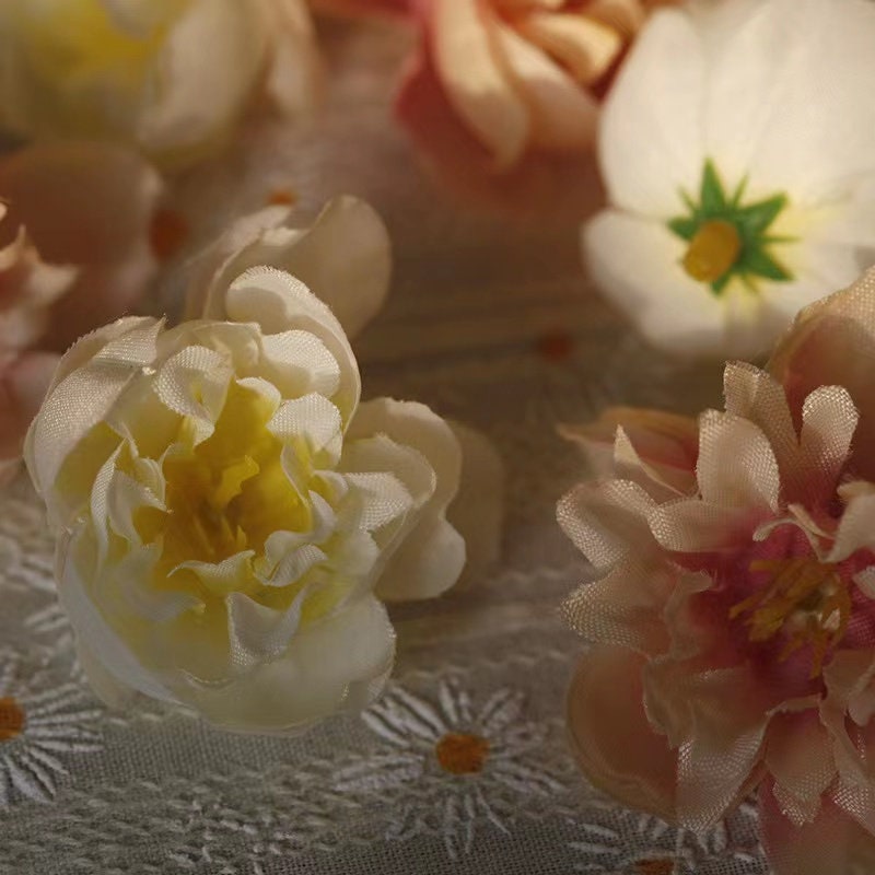 Artificial Cherry Blossom Flower Head White Fake Sakura Pink Etsy