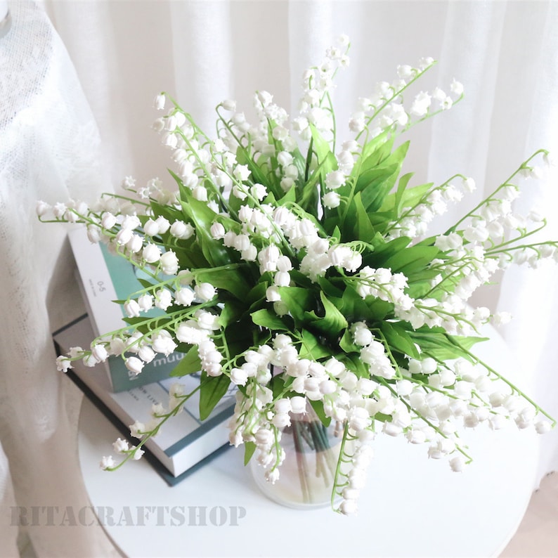 10 stems Artificial Lily Of The Valley Fake Bridesmaids Etsy