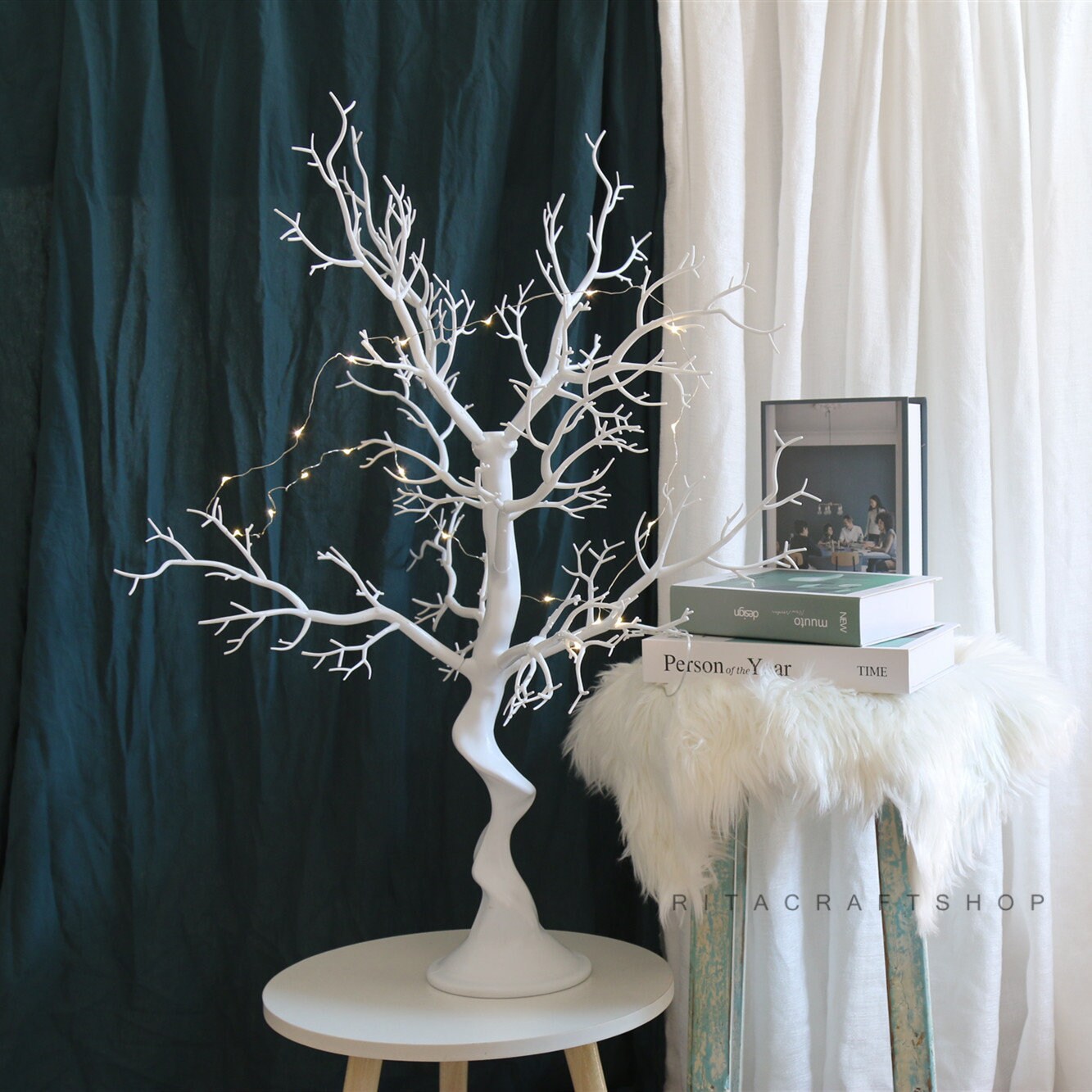 Artificial White Branch Fake Tree Twig Faux Twig Winter Branch Etsy