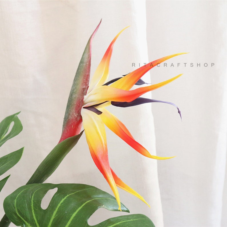 Artificial Bird of Paradise Flower Fake Tropical Flower Stem Etsy