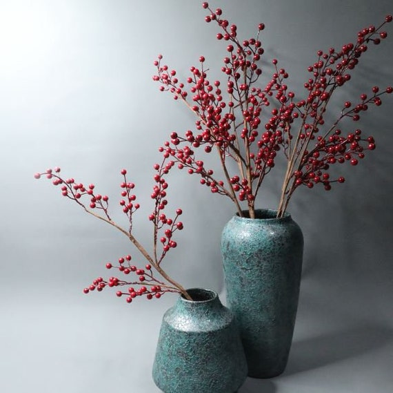 1 Pc Artificial Red Berry Stems 37.4 Waterproof Berry Branches