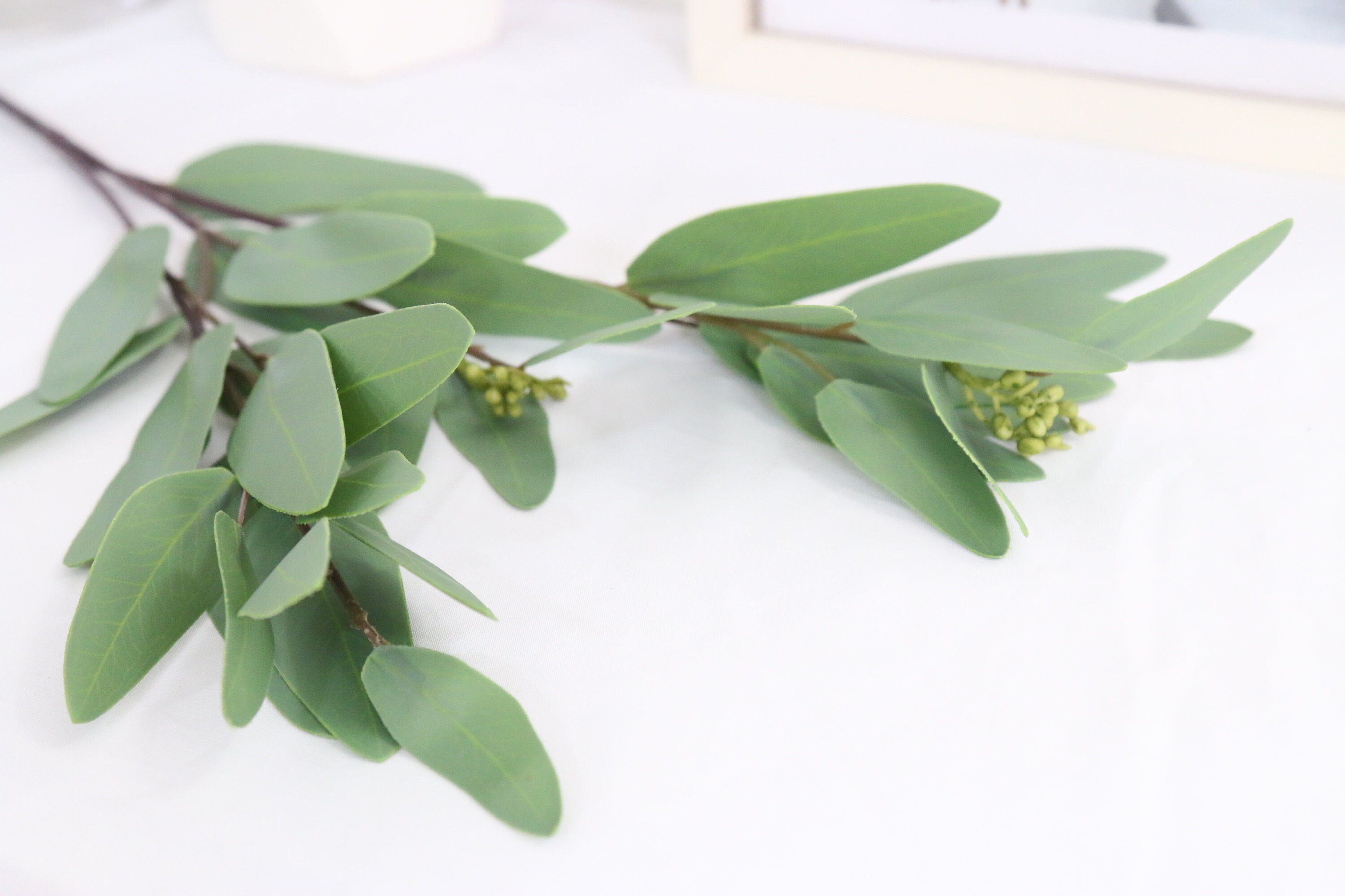 1 stem Artificial Seeded Eucalyptus Faux Eucalyptus Fake