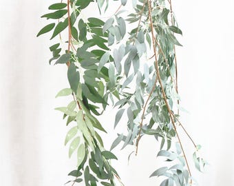 Artificial Greenery Garland Fake Green Willow Leaves Vines Faux Silk Greenery Plant Wreath Wedding Arch Wall Decor Arch Greenery