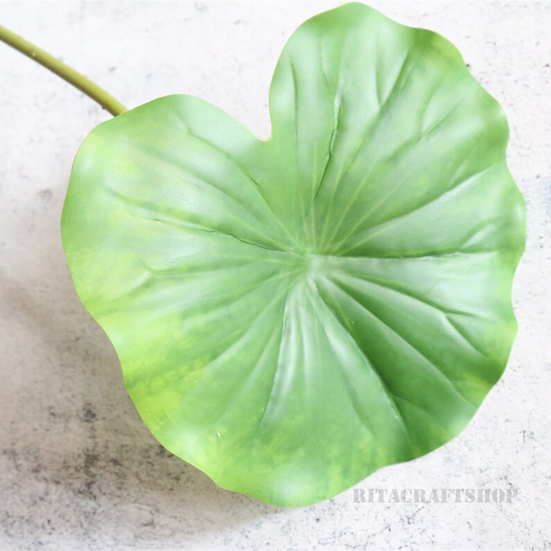 Artificial Lotus Leaves Faux Tropical Plants Stems Fake Etsy