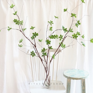3 stems High Quality Artificial Foliage Spray Faux Enkianthus Leaves Stem Fake Plant Greenery Wedding Decor Flower Arrangement Centerpiece