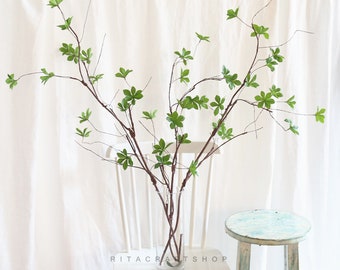3 stems High Quality Artificial Foliage Spray Faux Enkianthus Leaves Stem Fake Plant Greenery Wedding Decor Flower Arrangement Centerpiece