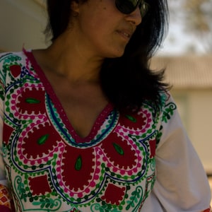 Besticktes Hippie Kleid bestickt Boho Handarbeit Kleid handbestickt Kleid Boho Baumwolle Kleid Long Chic Stil Kleid Frau Kleid