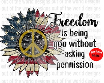 Sunflower American Flag PNG, instant download, Sublimation Graphics, Clipart , American Flag PNG, Sunflower PNG, 4th of July png, Flower png