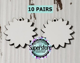 Sunflower sublimation earrings - 10 pairs - Sublimation blanks -FREE SHIPPING - USA blanks