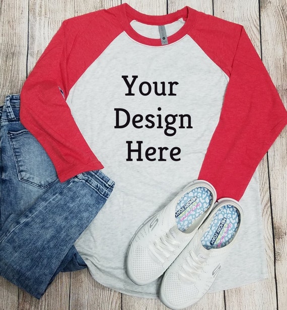 Download Free Nextlevel Red Raglan Mockup Digital Download Png (PSD ...
