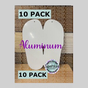 Aluminum Flip flop Sublimation Blank, Single Sided Aluminum Sublimation Blanks , Aluminum blanks, Sublimation, 10 pack of blank, 12 inches