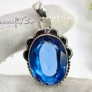 Tanzanite Pendant Necklace, 925 Sterling Silver Tanzanite Jewelry Handmade Boho Gemstone Pendant, December Birthstone Necklace, Gift for Her