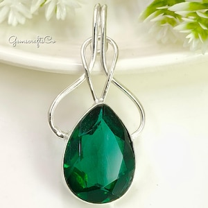 Chrome Diopside Pendant • 925 Sterling Silver Gemstone Necklace • Handmade Green Crystal Jewelry • Unique Gift for Her