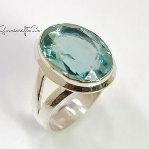 Aquamarine Ring- Aquamarine Solitaire Ring- Engagement Ring- Aquamarine Birthstone Ring Filigree- 925 Sterling Silver Ring, Jewelry Gifts