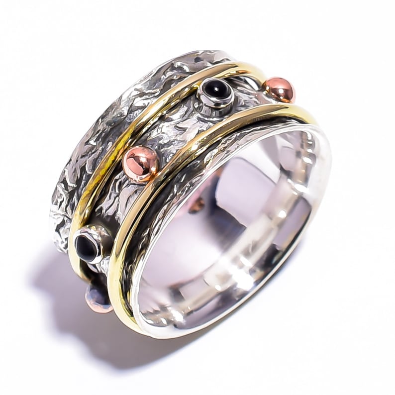 Jewelry Bands Texture Promise Ring Wide Band Meditation Worry Ring Women Jewelry Onyx Ring Gemstone Spinner Ring Jewelry Bands Texture Promise Ring Wide Band Meditation Worry Ring Women Jewelry Onyx Ring Gemstone Spinner Ring