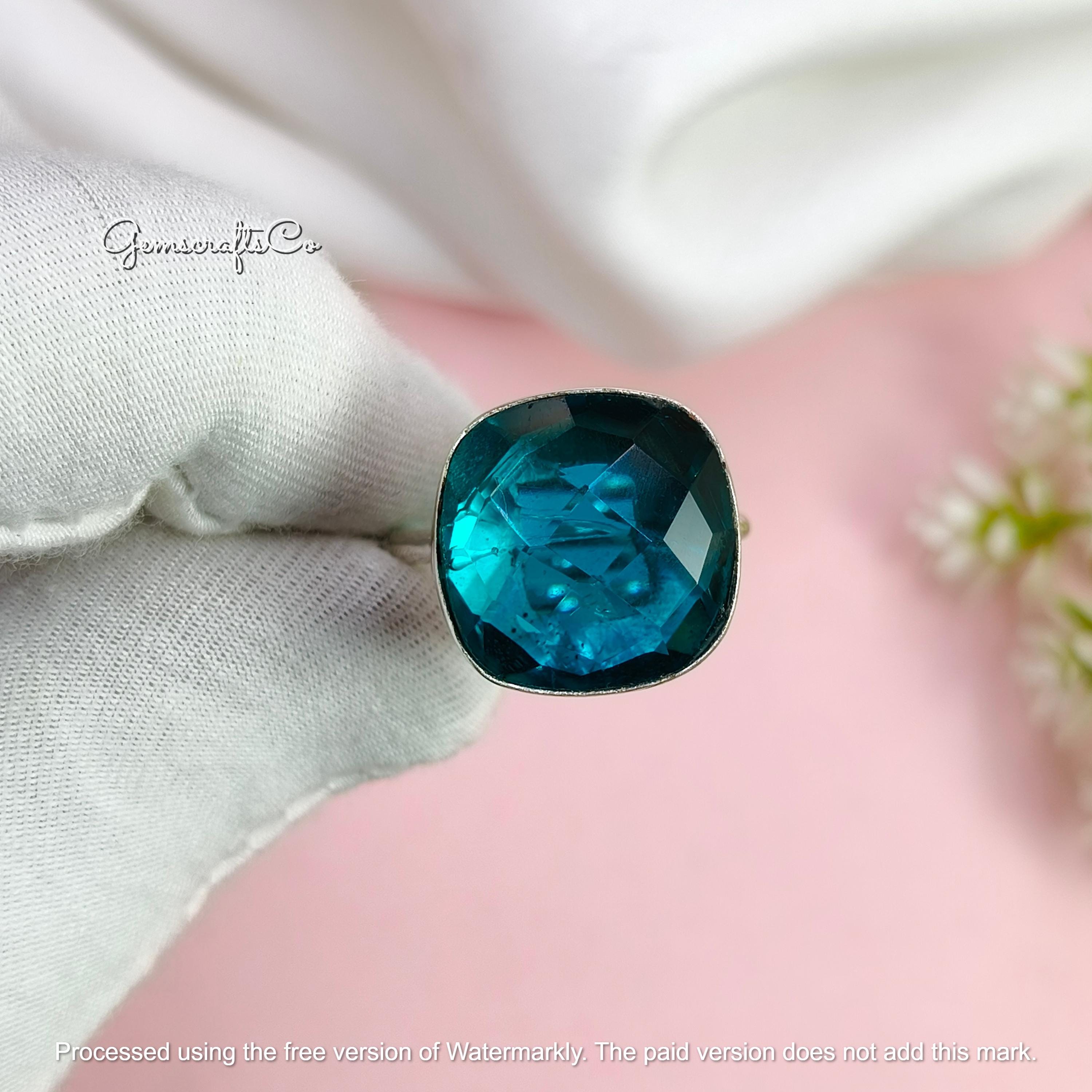 Achat Bague Gringoire Joaillerie en or blanc, topaze bleu London et diamants