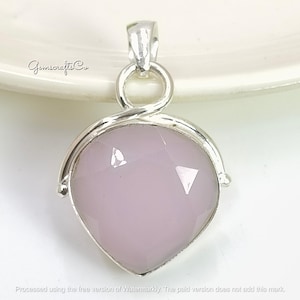 Rose Quartz Heart Pendant: Sterling Silver Gemstone Necklace, Handmade