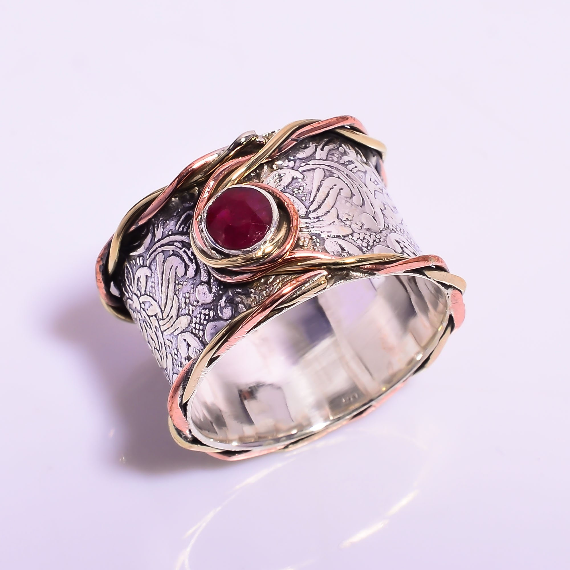 Attractive Meditation Spinner Ring 925 Sterling Silver Etsy