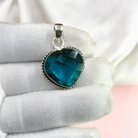 Ciondolo Con Topazio Blu London Taglio Ovale - Foto 9