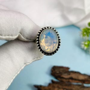 Opalite Ring, Opalite Silver Ring, Sterling Silver Ring, Wedding Ring, Women Statement Ring, Propose Ring, Bohemian Gemstone Rings