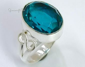London Blue Topaz Ring: Oval Cut, 925 Sterling Silver