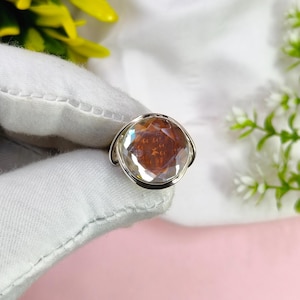 Mystic Topaz Ring, Flashy Statement Ring, 925 Sterling Silver Ring, Rainbow Fire Mystic Topaz Ring, Handcrafted Jewelry, Gift For Her