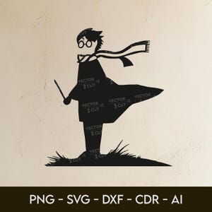 Single Piece Wizard Boy with wand Laser Cut File - Digital Download - SVG, DXF, CDR, Ai - Commercial Use - Cricut Template Vector