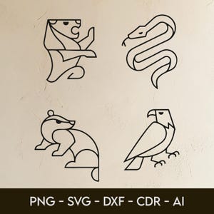 Magische Schule Minimal Haus Icons Laser geschnitten Datei - Digitaler Download - SVG, DXF, CDR, Ai - Kommerzielle Nutzung - Cricut Vorlage Vektor