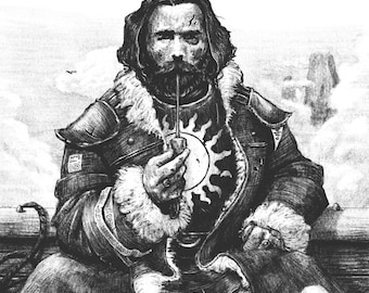 Sky Pirate - Fantasy Art Print | A4 | Sky-Pirate - Rats - Ship