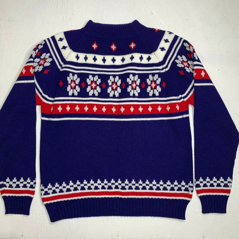 Vintage JC Penney Sweater Adult M Long Sleeve Acrylic Holiday Etsy