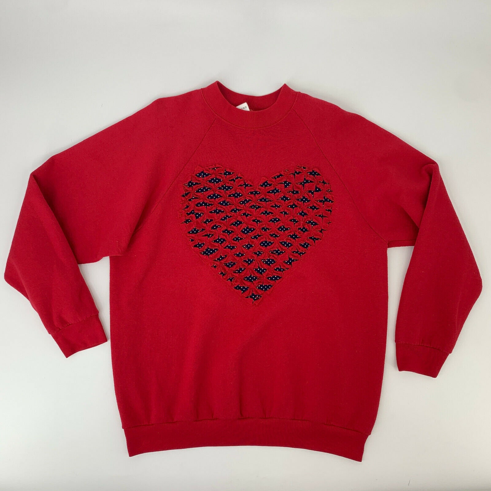 Vintage Heart Fleece Sweater Women's Size XL Red 3D | Etsy