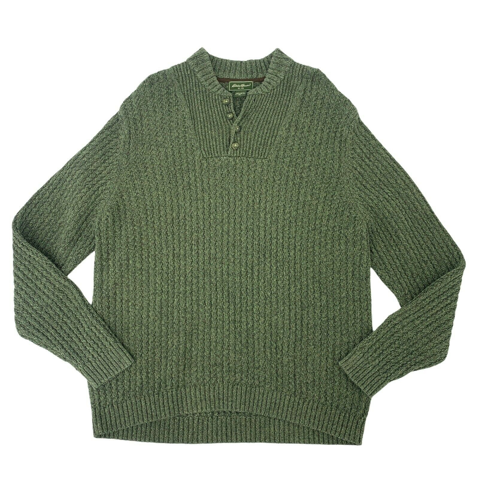 Vintage Eddie Bauer Knit Sweater Womens Size XL Green Cotton Etsy